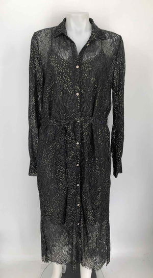 ROSEMUNDE Black Gold Lace 2 Layer Size LARGE  (L) Dress