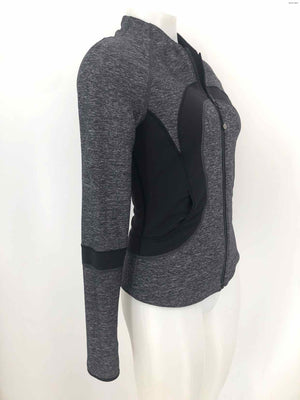 LULULEMON Gray Black Reversible Zip Up Size 4  (S) Activewear Jacket