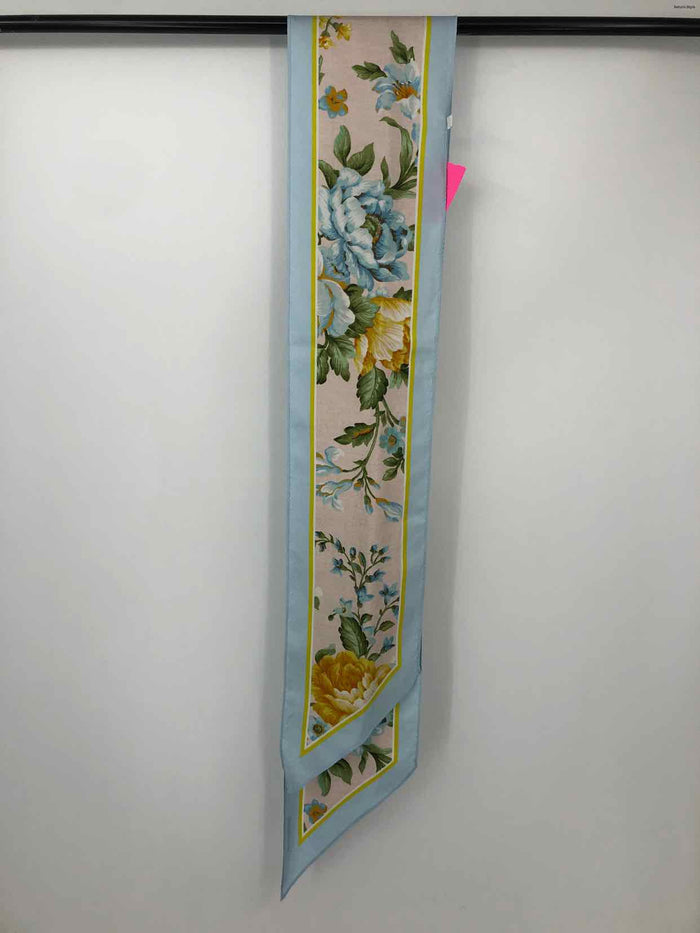 ZIMMERMANN Lt Blue Silk Floral Yellow Scarf