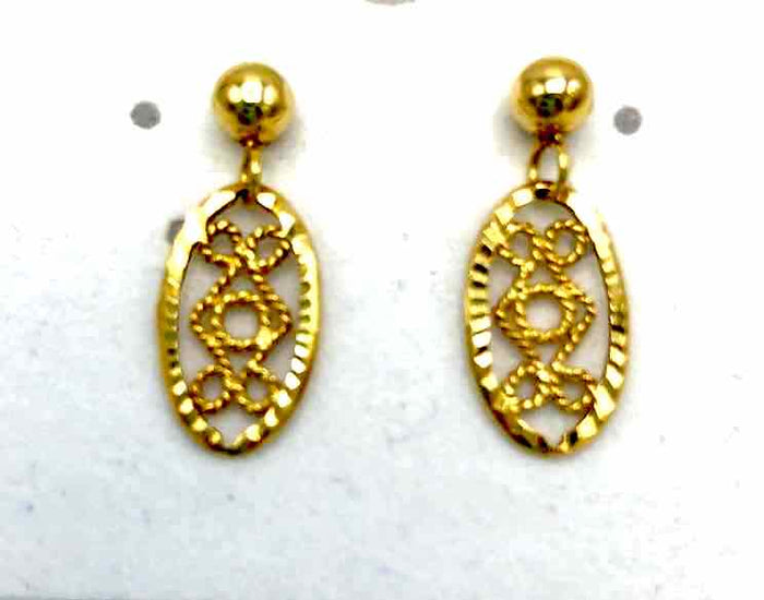 14K Gold Oval 14k-Earring