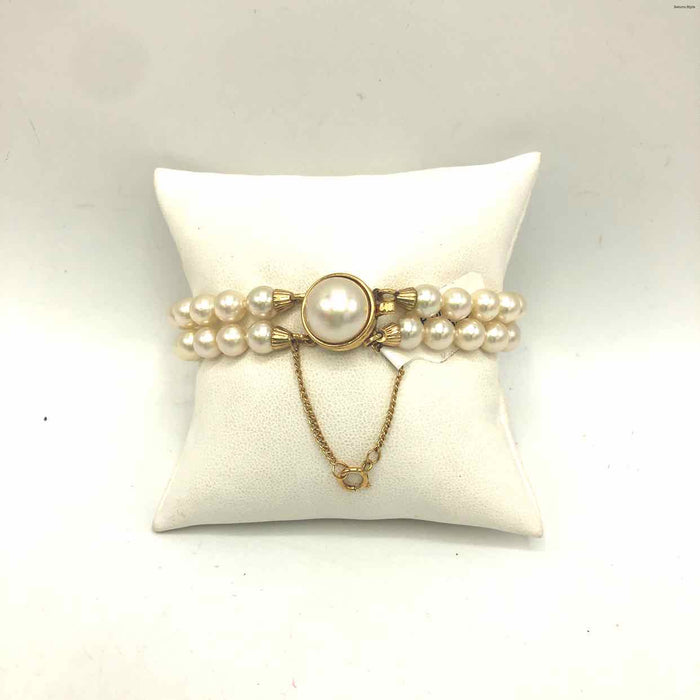 MAJORICA White Sterling Silver Gold Dipped SS GP Brace