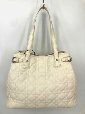 DIOR Beige Silver Quilted Tote Purse