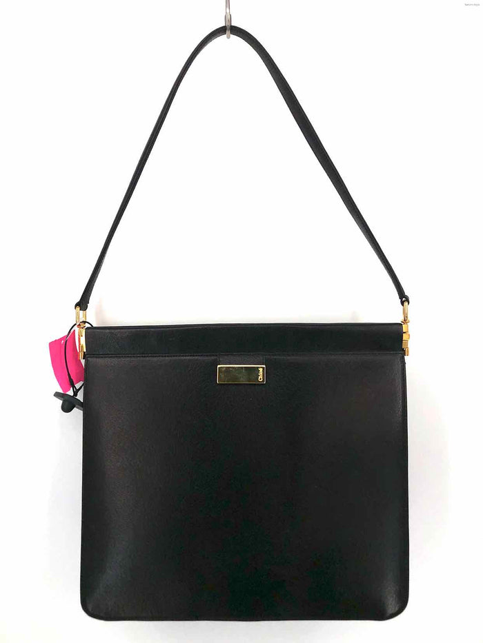 CHLOE Black Gold Leather Vintage - Normal Wear Shoulder Bag 13" 2.5" 11.5" Purse