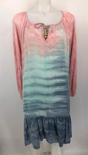 RIVER + SKY Pink Blue Dyed Print Size LARGE  (L) Dress