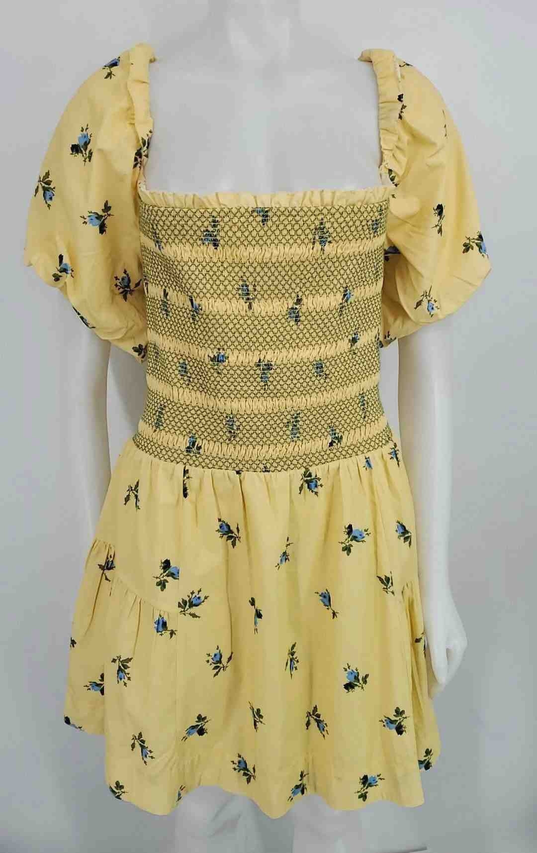 blue and yellow floral dress Women's Prosperina Lucie & Linen Blend Maxi | Size: S while the flowing maxi length makes it an effortless choice for vacations Light Blue and Yellow Floral