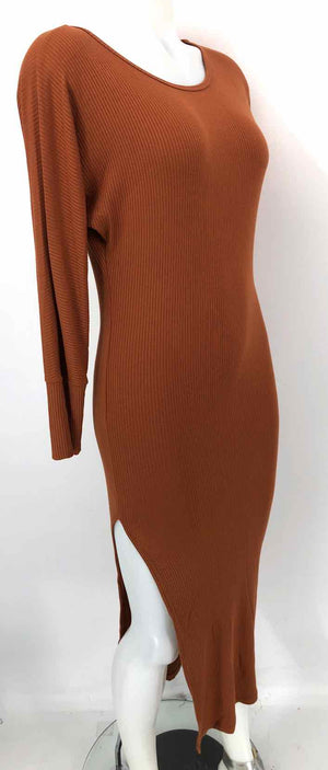 STILLWATER Burnt Orange Ribbed Longsleeve Size X-SMALL Dress