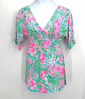 LILLY PULITZER Blue, Pink White Multi Print Half Sleeve Size SMALL (S) Dress – ReturnStyle