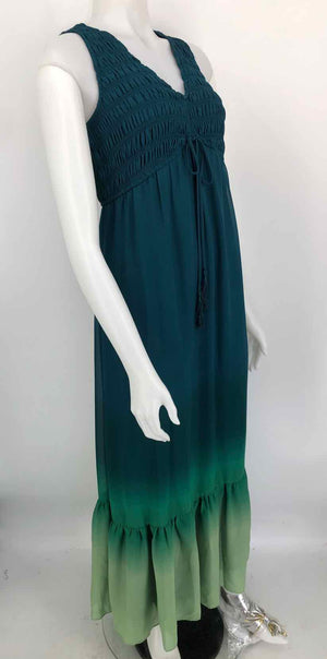 TAYLOR Teal Green Ombre Maxi Length Size 8  (M) Dress