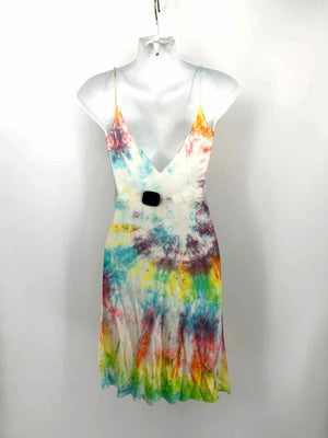 DANNIJO Rainbow Colors Tie Dyed Spaghetti Strap Size X-SMALL Dress