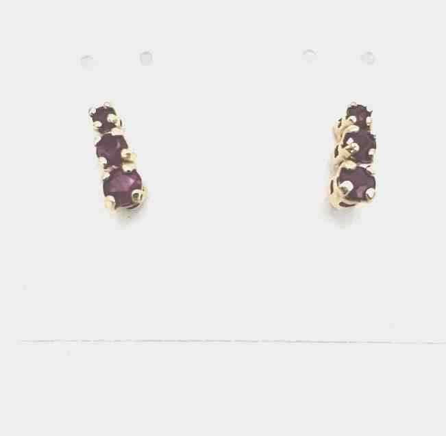 14K Gold Ruby Studs 14k-Earring