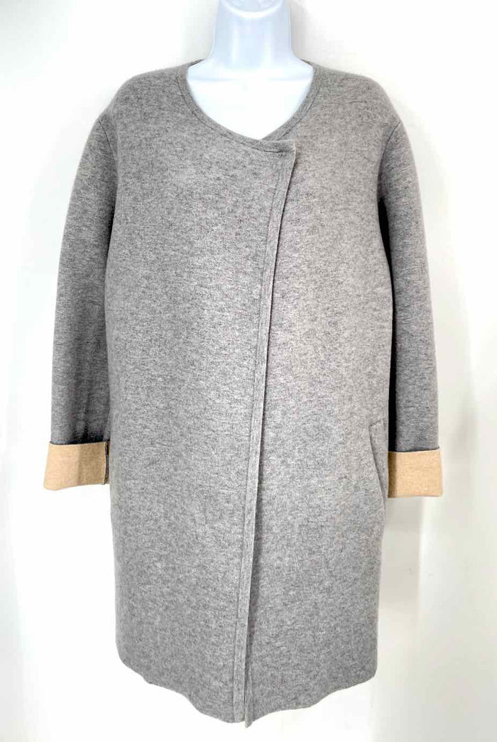THEORY Lt Gray Tan Knit Longsleeve Size MEDIUM (M) Activewear Jacket