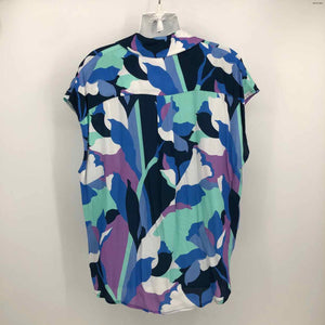 HUTCH - ANTHROPOLOGIE Blue Multi-Color Print Size SMALL (S) Top