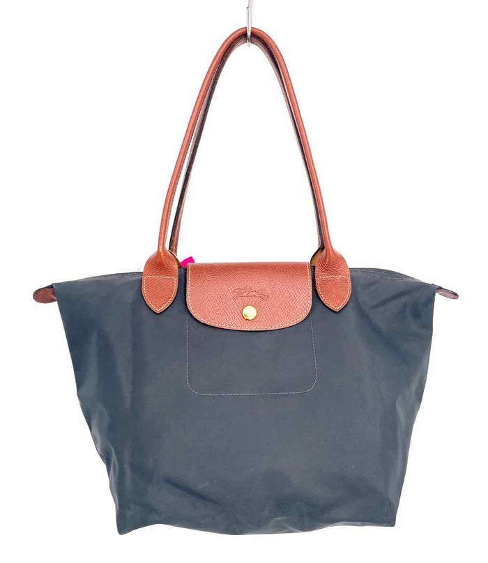 LONGCHAMP Gray Tan Pre Loved Tote Purse