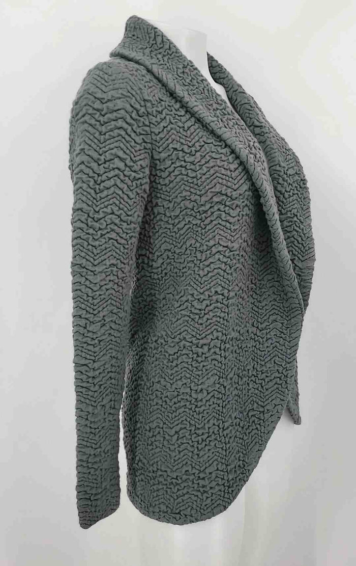 THREE DOTS Gray Textured Wrap Jacket