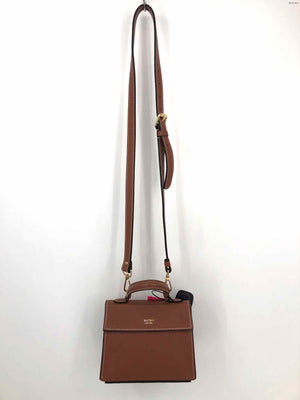 MATEO Caramel Brown Leather Small Satchel 7.5" 3" 6" Purse