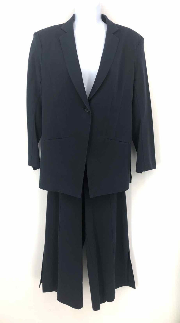 ELAINE KIM Navy Cotton Blend Size MEDIUM (M) Blazer & Pants Pants Suit