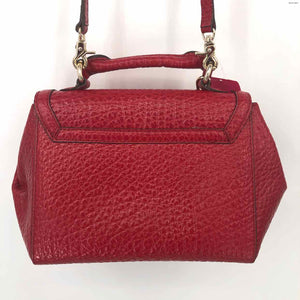 DKNY Red Pebbled Leather Pre Loved Crossbody Satchel Purse