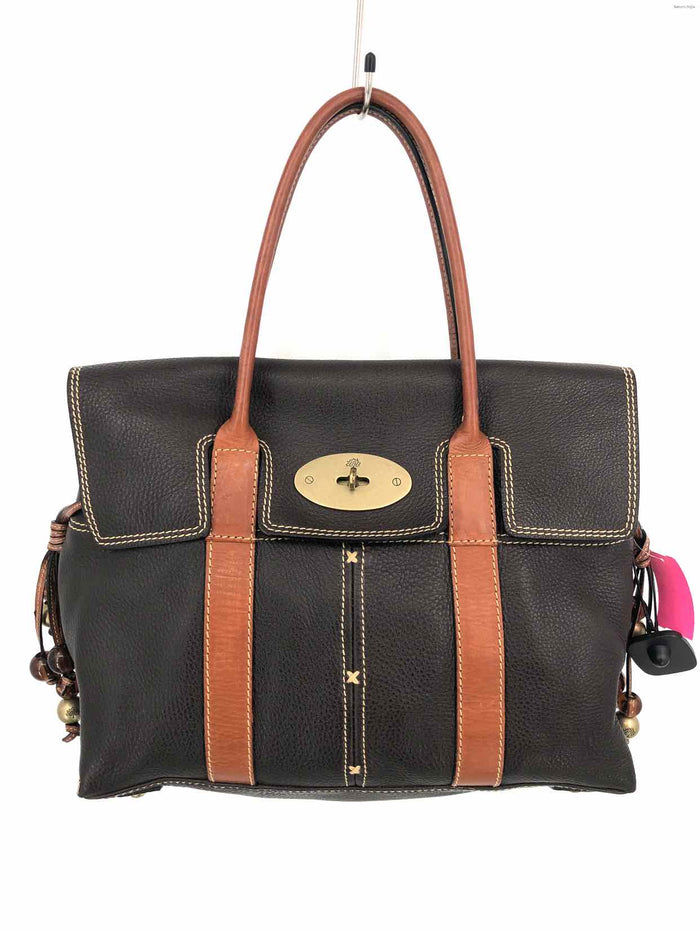 MULBERRY Brown Tan Pebbled Leather Satchel 13.5" 6" 11 in Purse