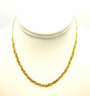 14K Gold Woven 15" 14k-Necklace