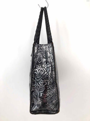 PATRICIA NASH Pewter Silver Leather Pre Loved Tote Purse