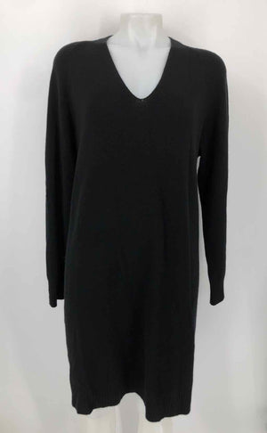 VINCE Black Wool & Cashmere V-Neck Longsleeve Size MEDIUM (M) Dress