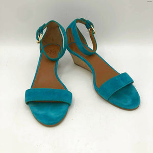 TORY BURCH Turquoise Suede 2" Wedge Shoe Size 6 Shoes