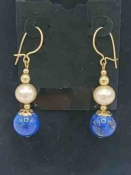 Beaded Lapis GF Ear
