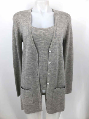 MICHAEL KORS Lt Gray Cashmere Top & Cardigan Size MEDIUM (M) Sweater