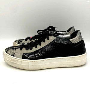 P448 Black & Gray Silver Platform Made in Italy Sneaker Shoes