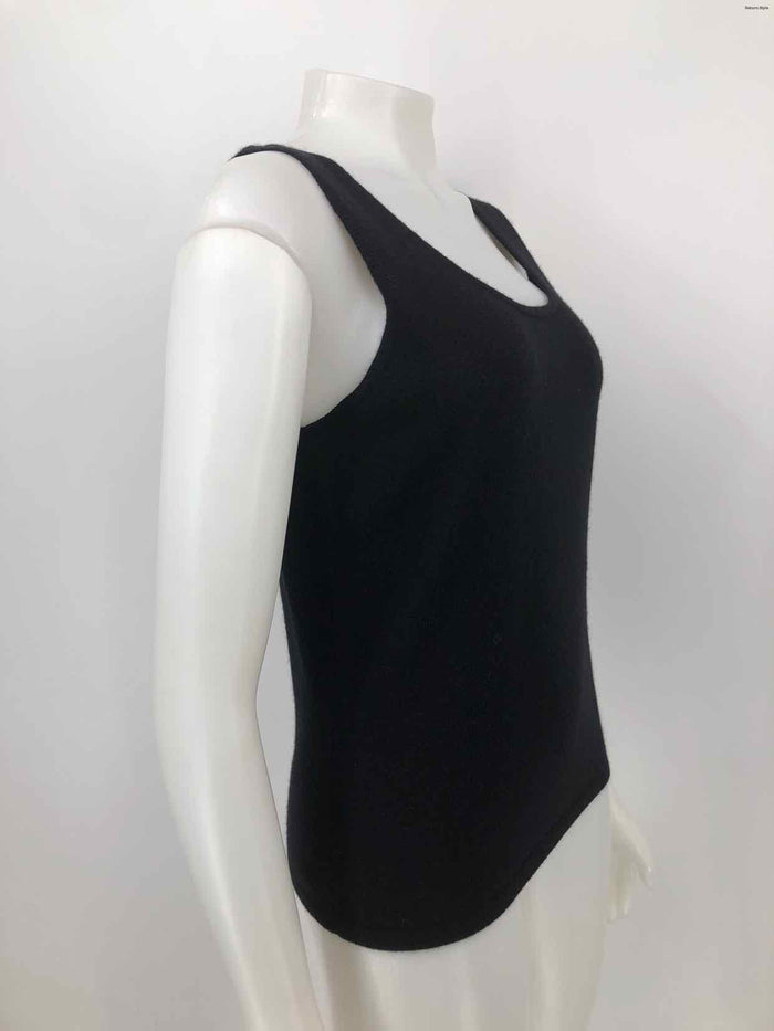 LAFAYETTE 148 Black Cashmere Knit Tank Size MEDIUM (M) Top