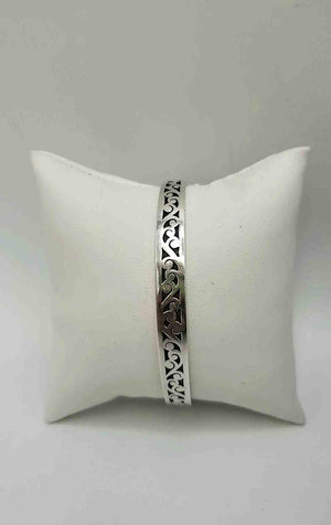 Lois Hill Sterling Silver Swirls Hinged Bangle ss Bracelet