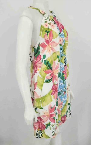 TOMMY BAHAMA White & Green Pink Multi Linen Blend Floral Halter Dress –  ReturnStyle