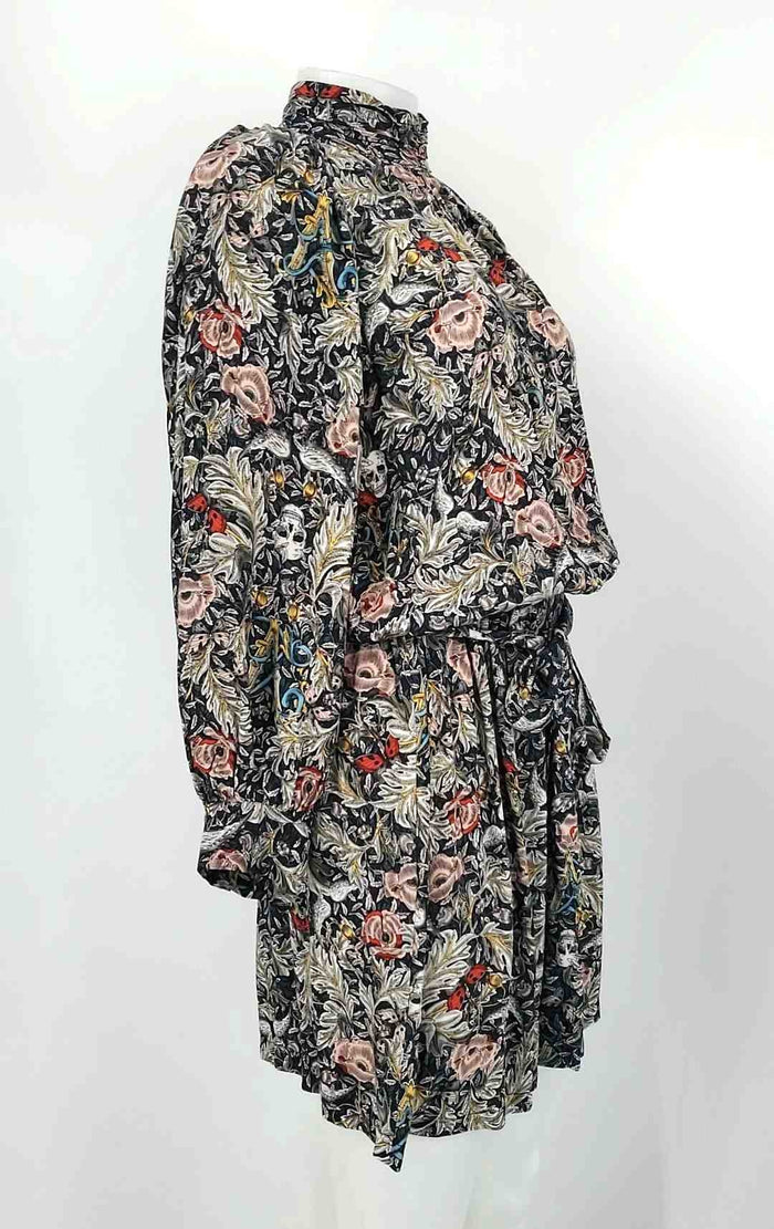 ZADIG & VOLTAIRE Blue Red Multi Floral Mock Neck Size SMALL (S) Dress