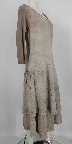 OIZINI Mocha Brown Linen Made in Italy Size LARGE (L) Dress OIZINI Mocha Brown Linen Made in Italy Size LARGE (L) Dress