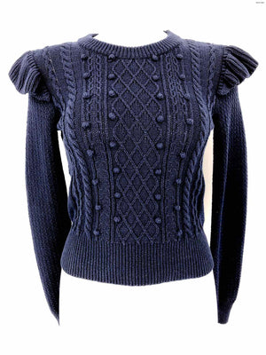 VERONICA BEARD Navy Textured Pullover Size X-SMALL Sweater