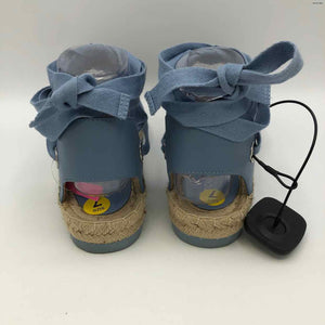 MICHAEL KORS Lt Blue Tan Leather & Canvas Espadrille Sandal Shoe Size 7 Shoes
