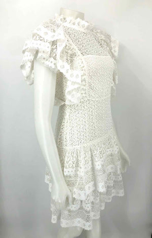 ANINE BING White Crochet Mini Size Petite (S) Dress