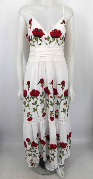 ANTONIO MELANI White Red Roses Maxi Length Size 14  (L) Dress