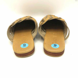 ST. AGNI Tan Leather Mules Woven Slip on Shoe Size 36 US: 6 Shoes