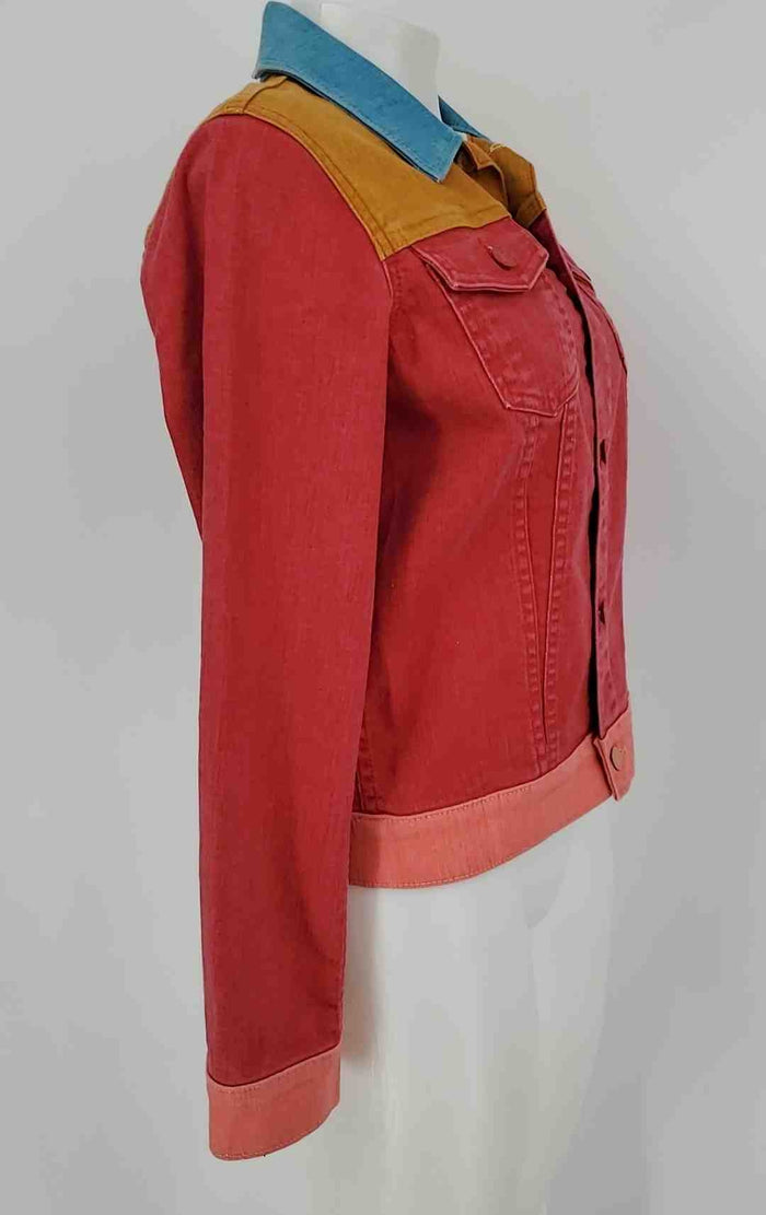 MOTHER Red Yellow Multi Denim Made in USA Longsleeve Jacket