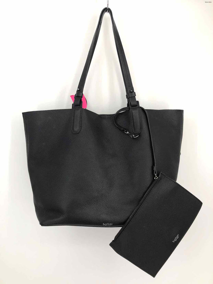 BOTKIER Black Pebbled Leather w/pouch Tote Purse