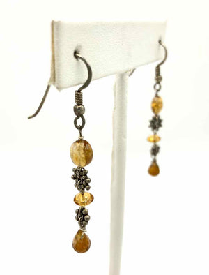 Sterling Silver Citrine Dangle ss Earrings