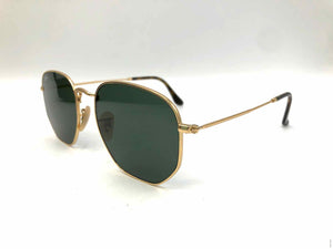 RAYBAN Goldtone Brown Pre Loved Round Sunglasses