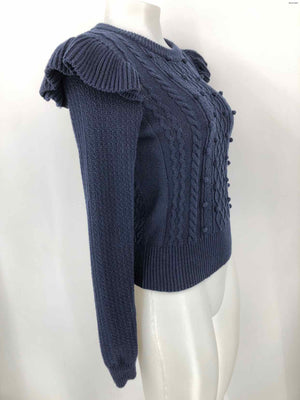 VERONICA BEARD Navy Textured Pullover Size X-SMALL Sweater