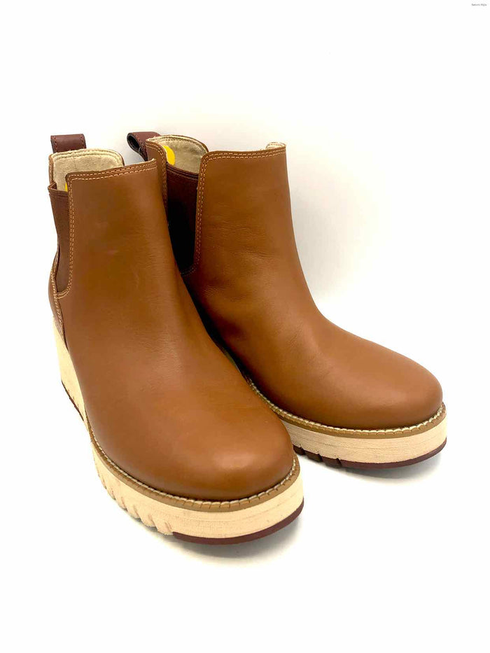 ZERO GRAND - COLE HAAN Caramel Brown Beige Leather Ankle Boot Shoe Size 7 Boots