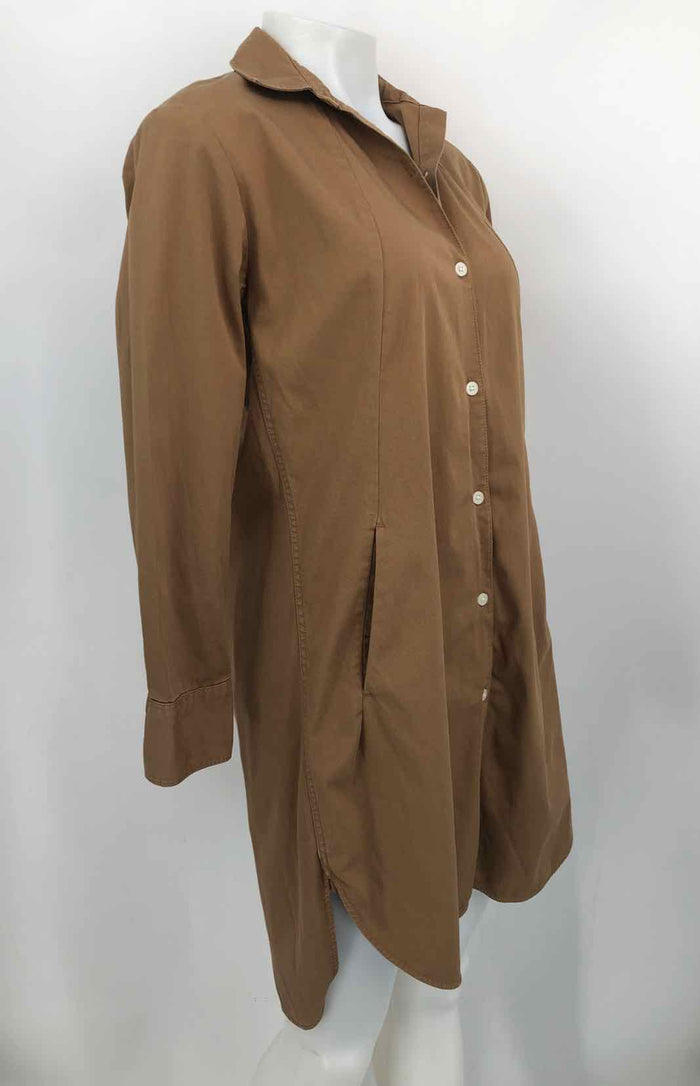 EVERLANE Tan Cotton Blend Collar Longsleeve Size 00  (XS) Dress