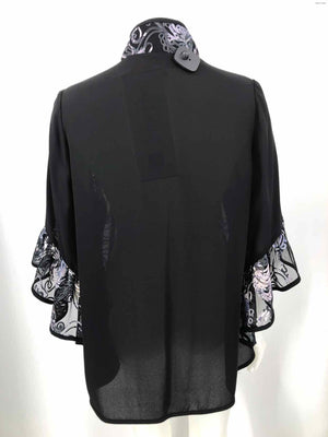JOSEPH RIBKOFF Black Lavendar Multi Embroidered Women Size 10  (M) Jacket