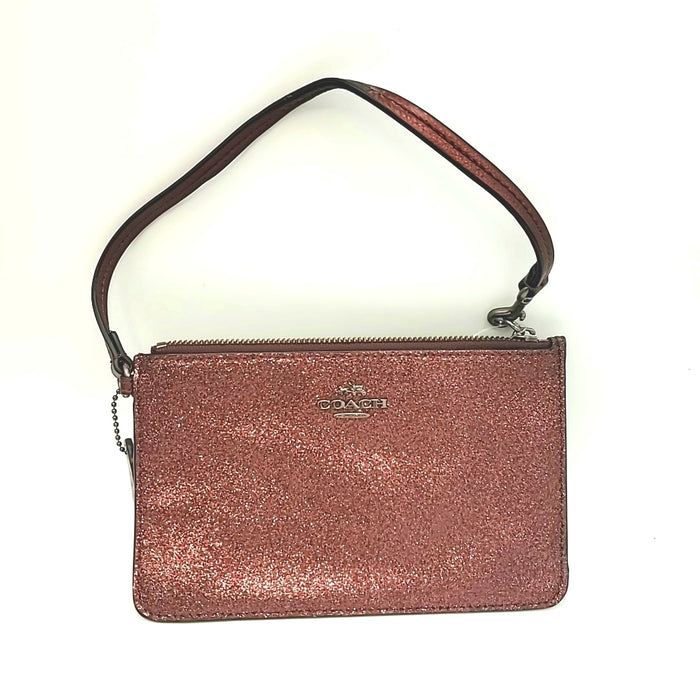 COACH Pink Glitter Pre Loved Wristlet Purse
