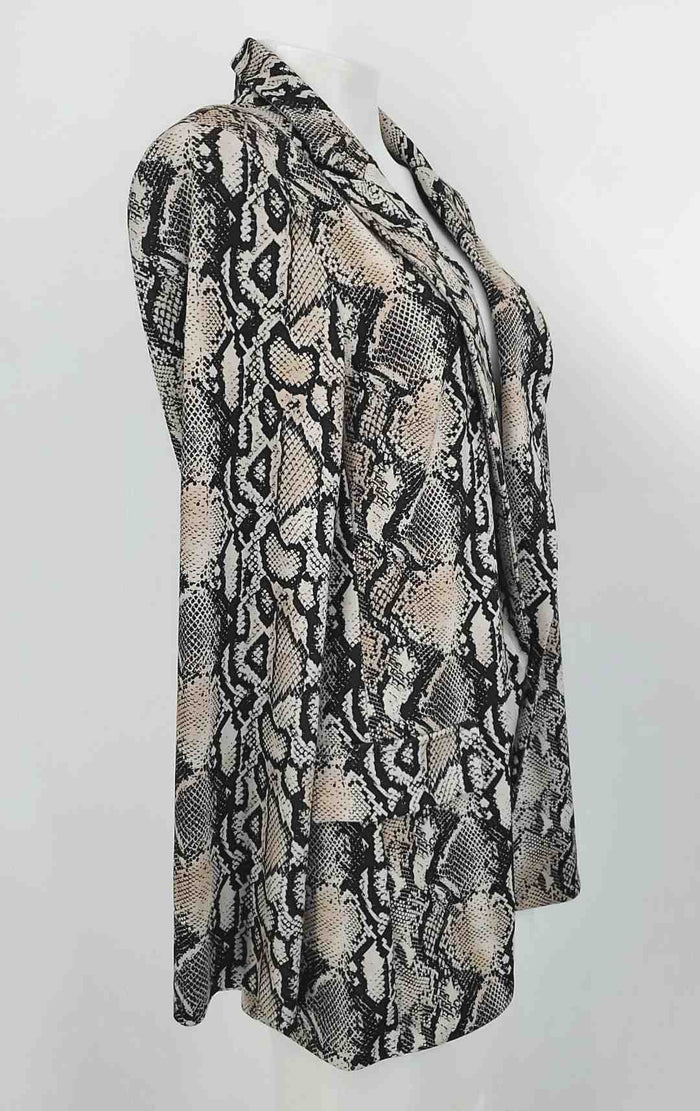 JOSEPH RIBKOFF Beige Black Reptile Blazer Women Size 10  (M) Jacket