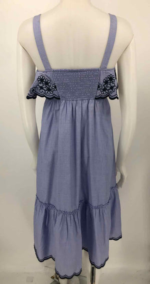 KATE SPADE Blue Navy Embroidered Midi Length Size X-SMALL Dress